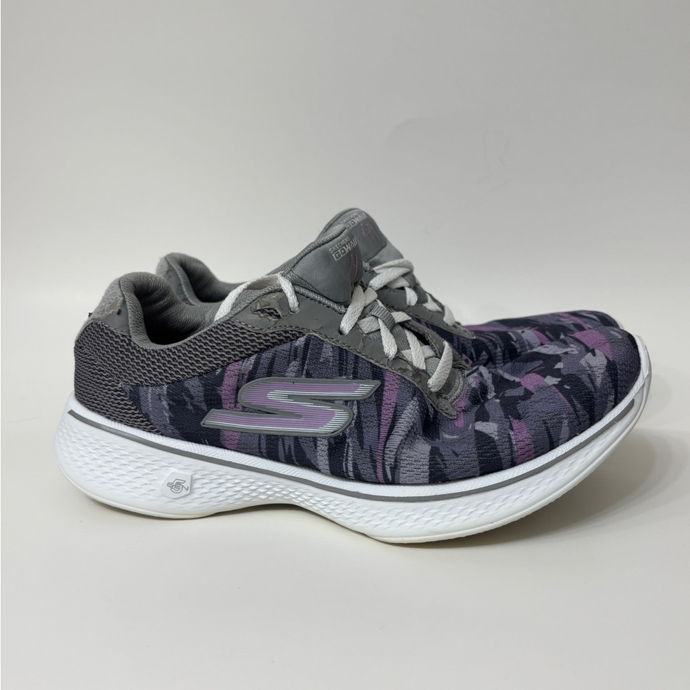 Skechers Go Walk 4 - Motion Womens Sneaker Gray / Purple US Size 7